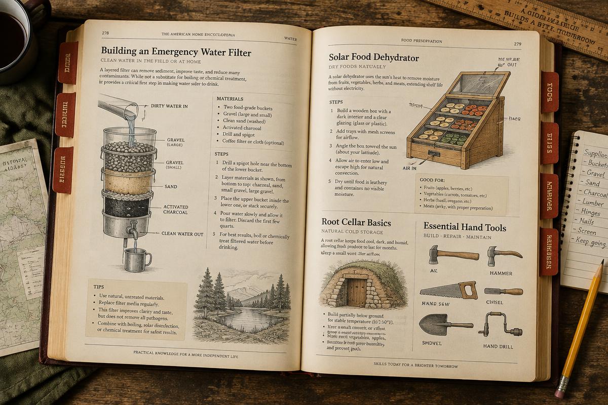Illustrated manual pages with practical diagrams